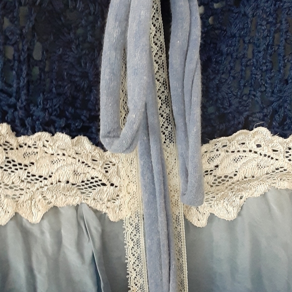 Broken Ghost boho mix media top sz xs - Picture 3 of 11